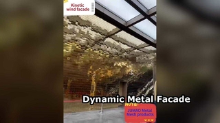 Panel Dinding Tirai Jaring Arsitektur Logam Fasad Angin Kinetik Komersial