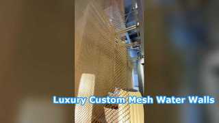 Patung Dinding Air Bertingkat Dinamis Karya Seni Pemandangan Air Wire Mesh Dekoratif