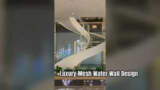 Pemasangan Dinding Air Stainless Steel Mesh Modern