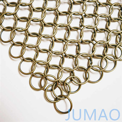 Bagian luar Perunggu Ring Mesh Curtain Chainmail 18mm Tinggi Strenth
