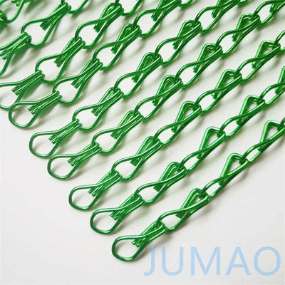 Green Shower Metal Chain Link Tirai langit-langit sejajar lurus