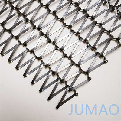 Chrome Finished Dekoratif Wire Grille Steel Mesh Fabric