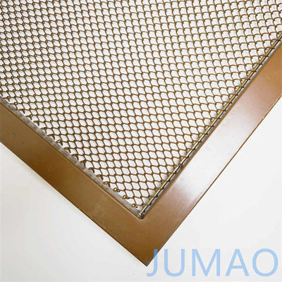 Custom Mesh Screen Divider Arsitektur Woven Metal Mesh Champagne Emas