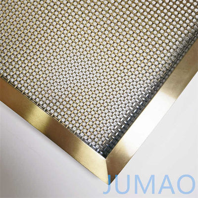 Arsitektur Metal dinding partisi Panel pemisah logam Emas