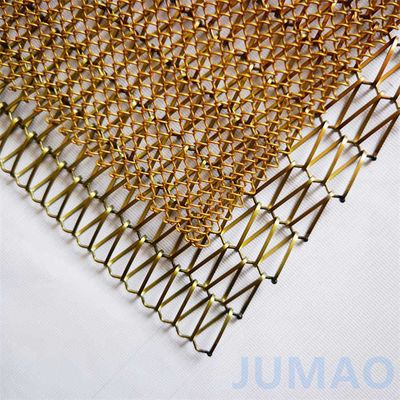 Spiral Tembaga Aluminium Metal Mesh Curtain Tekstur Untuk Ruang Komersial