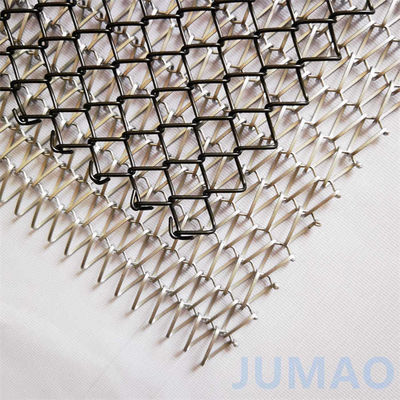 Diamond Mesh Metal Curtain Room Divider Jumao Sprial Dekorasi Metal Drapery