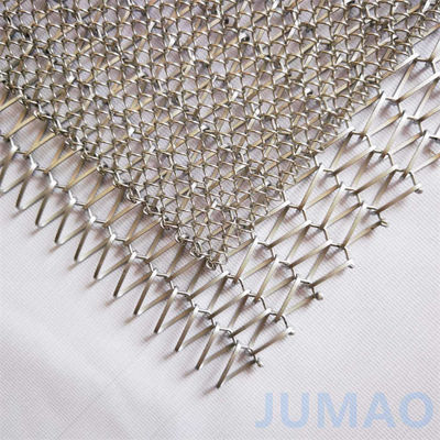 Tekstur Tirai Metal Mesh Tanpa Batas Dengan Perforasi Berlian