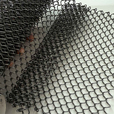 1.0mm Wire Dia Stainless Steel Coiled Mesh Curtains untuk teknologi coil yang tahan lama