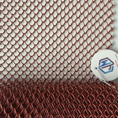 Heavy Duty Metal Chain Link Mesh Lebar maksimal 12 meter Aperture yang dapat disesuaikan