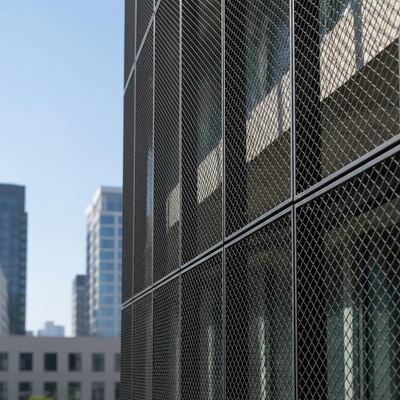 Black Mesh Cladding Panels Wire screen Fasad Konstruksi Arsitektur