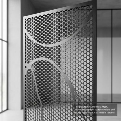 Perforated Architectural Mesh Bahan tahan lama untuk fasad Pembagian interior dan aplikasi keamanan Pola yang dapat disesuaikan