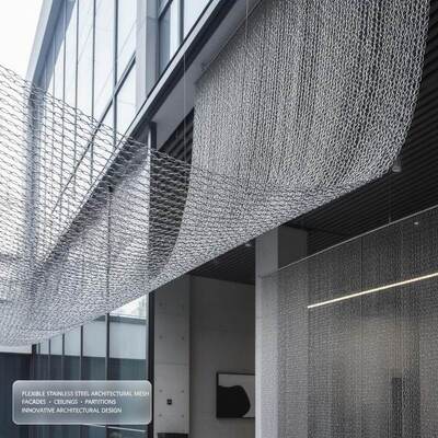 Jaring Arsitektur Stainless Steel Fleksibel Ideal untuk Fasad Langit-langit Partisi dan Solusi Desain Arsitektur Inovatif