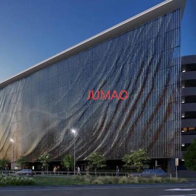 Fasad Angin Kinetik Arsitektur Logam Mesh Angin Bergerak Tirai Dinding Fasad