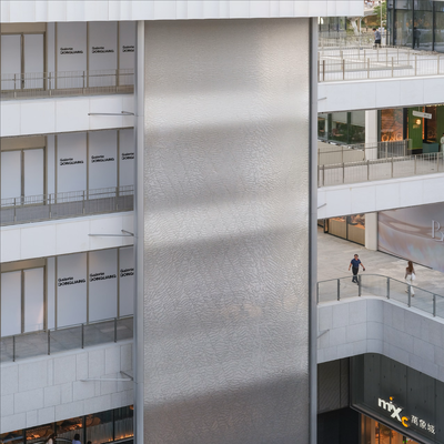 Tirai modern stainless steel mesh dengan sistem penyaringan pompa recirclating cocok untuk komersial dan industri
